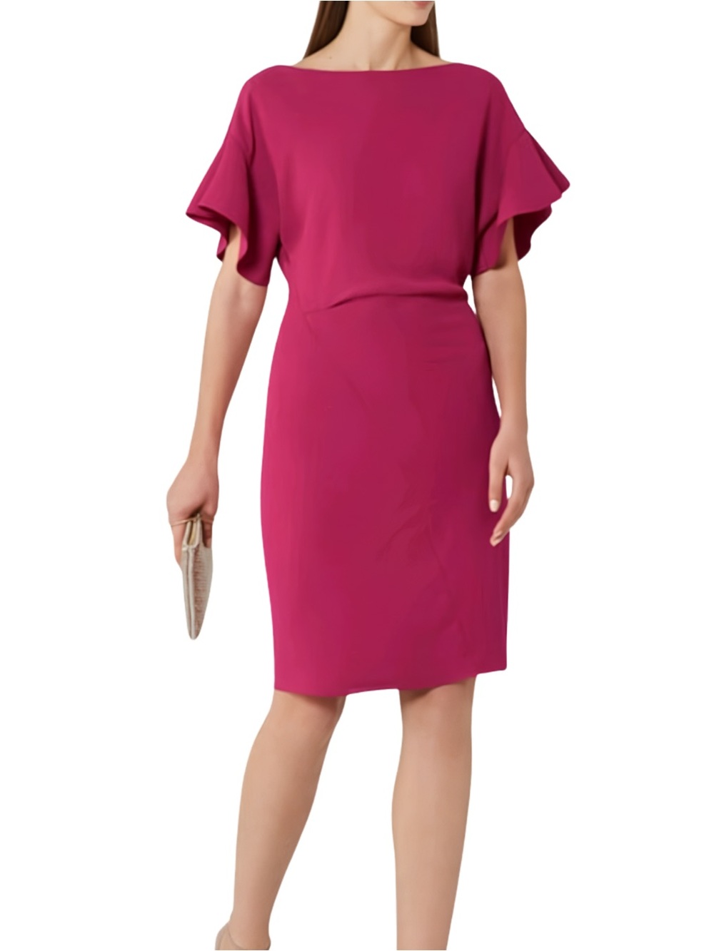 Reiss Pink Dress Size 12 Classic Tailored Midi Dress